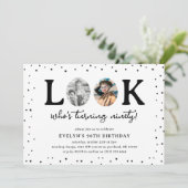 Fun Look's Who's 90' 2 x photo 90th Birthday 招待状 (スタンド正面)