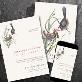 Fun Love Birds Wedding 招待状