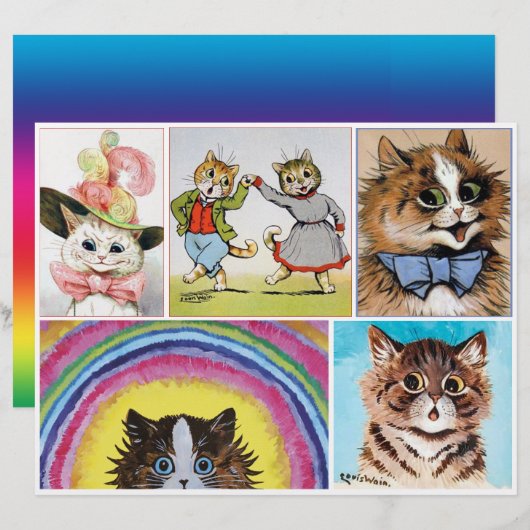 Fun Loving Cats by Louis Wain (正面/裏面)