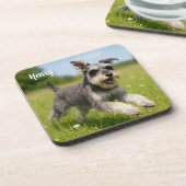 Fun-loving Personalized Schnauzer Coaster Set コースター (左側)