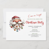 Fun-Loving Santa Claus Playful Holiday Party  招待状 (正面)