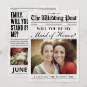 Fun Maid of Honor Proposal Card, Newspaper シーズンカード (正面/裏面)