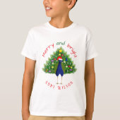 Fun Merry and Bright Christmas Tree Peacock Tシャツ (正面)