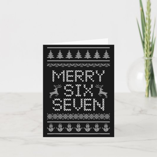 Fun Merry Six Seven 6 7 Meme Design Christmas Humo カード (正面)