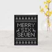 Fun Merry Six Seven 6 7 Meme Design Christmas Humo カード (黄色い花)