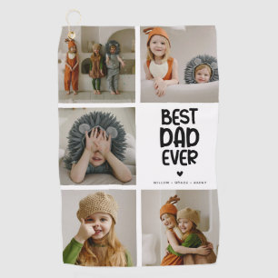 Fun Modern '史上最高の父' 5枚の写真 ゴルフタオル