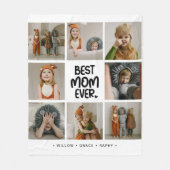 Fun Modern 'BEST MOM EVER' 6 Photo フリースブランケット (正面)