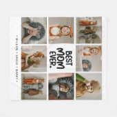 Fun Modern 'BEST MOM EVER' 6 Photo フリースブランケット (正面(横))