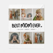 Fun Modern 'BEST MOM EVER' 6 Photo フリースブランケット (正面)