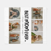 Fun Modern 'BEST MOM EVER' 6 Photo フリースブランケット (正面(横))