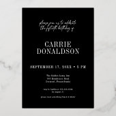 Fun Modern Black Fifty Fabulous Lips Birthday 箔招待状 (裏面)