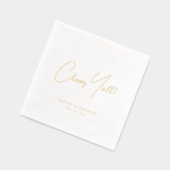 Fun modern cheers y'all script minimalist wedding 箔ナプキン (左)
