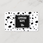 fun modern chic black and white dot pattern bold  名刺 (正面)