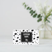 fun modern chic black and white dot pattern bold  名刺 (スタンド正面)
