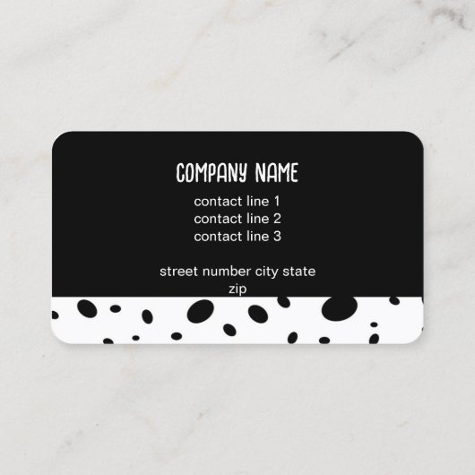 fun modern chic black and white dot pattern bold  名刺 (裏面)