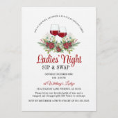 Fun Modern Christmas Sip & Swap Cocktail Party 招待状 (正面)