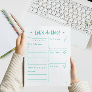 Fun Modern Daily Notepad Self Care and Positivity ノートパッド
