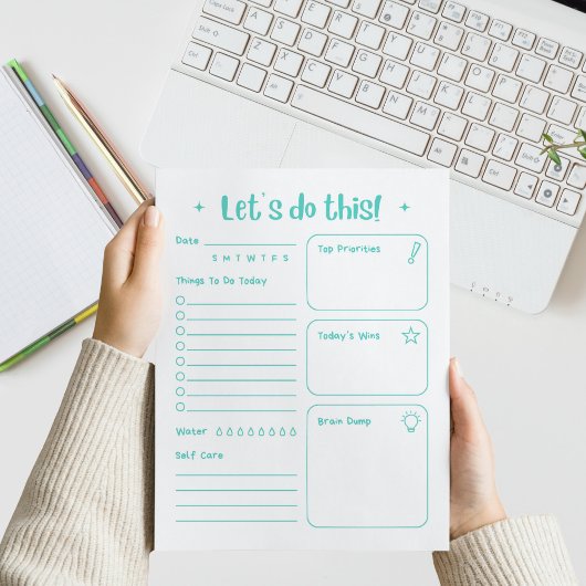 Fun Modern Daily Notepad Self Care and Positivity ノートパッド