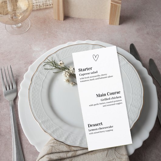 Fun Modern Reception Menu メニュー