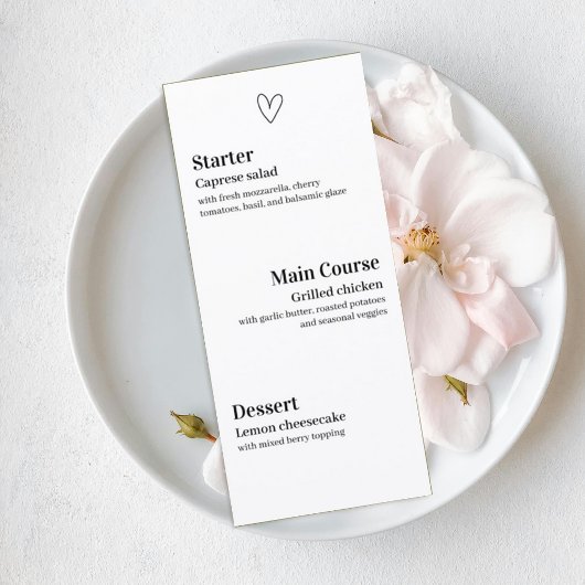 Fun Modern Reception Menu メニュー