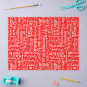 Fun Modern Red Merry Christmas Script Decoupage 薄葉紙 (クラフト)