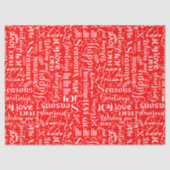 Fun Modern Red Merry Christmas Script Decoupage 薄葉紙 (正面)