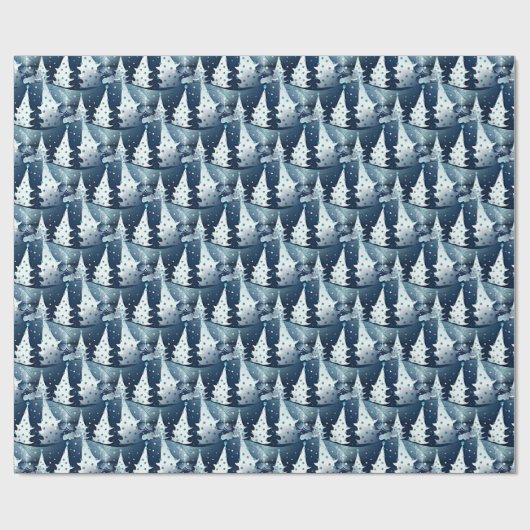 Fun Modern Scandinavian Abstract Pine Tree Pattern ラッピングペーパー (フラット)