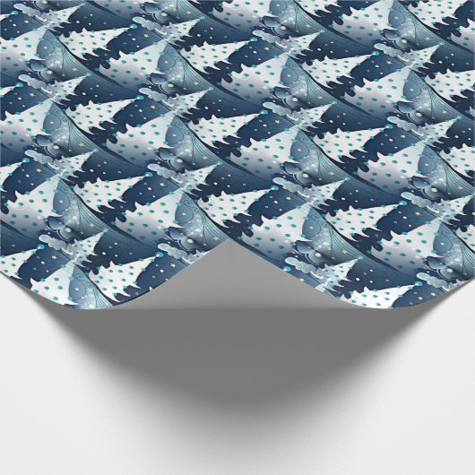 Fun Modern Scandinavian Abstract Pine Tree Pattern ラッピングペーパー (角)