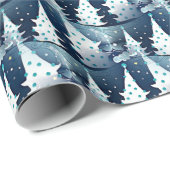 Fun Modern Scandinavian Abstract Pine Tree Pattern ラッピングペーパー (ロールコーナー)