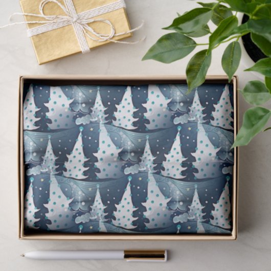 Fun Modern Scandinavian Abstract Pine Tree Pattern 薄葉紙 (ギフト)