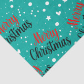Fun Modern Teal Merry Christmas Script Decoupage 薄葉紙 (詳細)