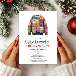 Fun Modern Ugly Sweater Christmas Invitation 招待状