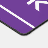 Fun Modern White TEAMWORK Stripes On Royal Purple デスクマット (コーナー)