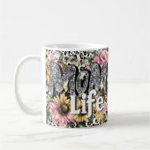 Fun Mom Life Floral Animal Print Coffee Mug コーヒーマグカップ (左)