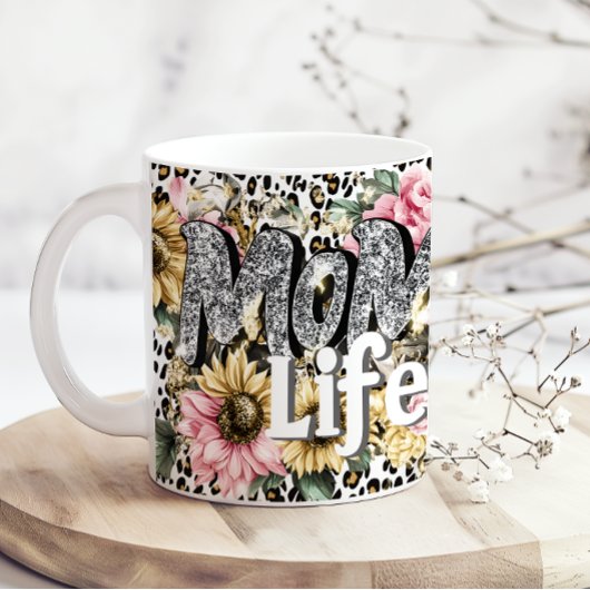 Fun Mom Life Floral Animal Print Coffee Mug コーヒーマグカップ