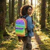 Fun Monogram Customizable Rainbow Stripes プリントバックパック