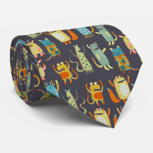Fun Monster Halloween Pattern ネクタイ