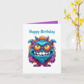 Fun Monster tiled party unisex  カード (黄色い花)