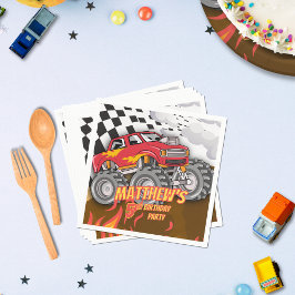 Fun Monster Truck Birthday スタンダードカクテルナプキン