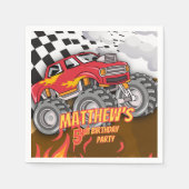 Fun Monster Truck Birthday スタンダードカクテルナプキン (正面)