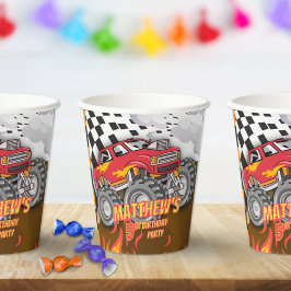 Fun Monster Truck Birthday Paper Cups 紙コップ