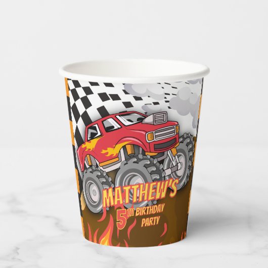 Fun Monster Truck Birthday Paper Cups 紙コップ (裏面)
