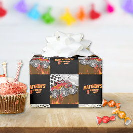 Fun Monster Truck Birthday Wrapping Paper ラッピングペーパー