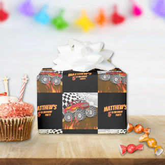 Fun Monster Truck Birthday Wrapping Paper ラッピングペーパー