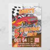 Fun Monster Truck QR Code Birthday Party  (正面)