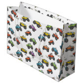 Fun Monster Trucks Birthday  ラージペーパーバッグ (正面アングル)