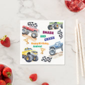 Fun Monster Trucks Birthday Party スタンダードカクテルナプキン (インサイチュ)