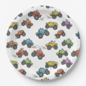 Fun Monster Trucks Birthday Party  ペーパープレート (正面)