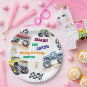 Fun Monster Trucks Birthday Party  ペーパープレート (パーティー)