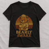 Fun Morning Bear Coffee Tee; Bearly Awake Graphic Tシャツ